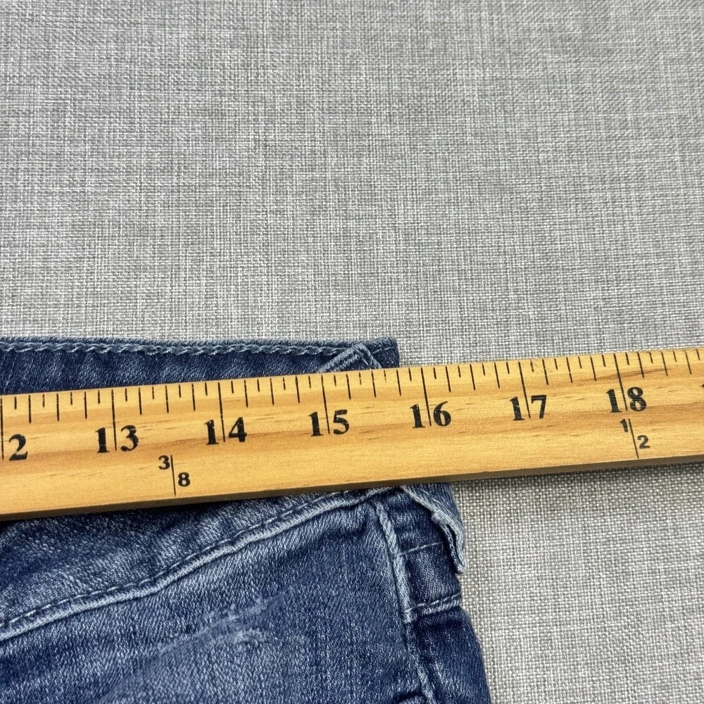 True Religion Jeans Mens 32x34 Skinny Blue Medium Wash Distressed Pockets